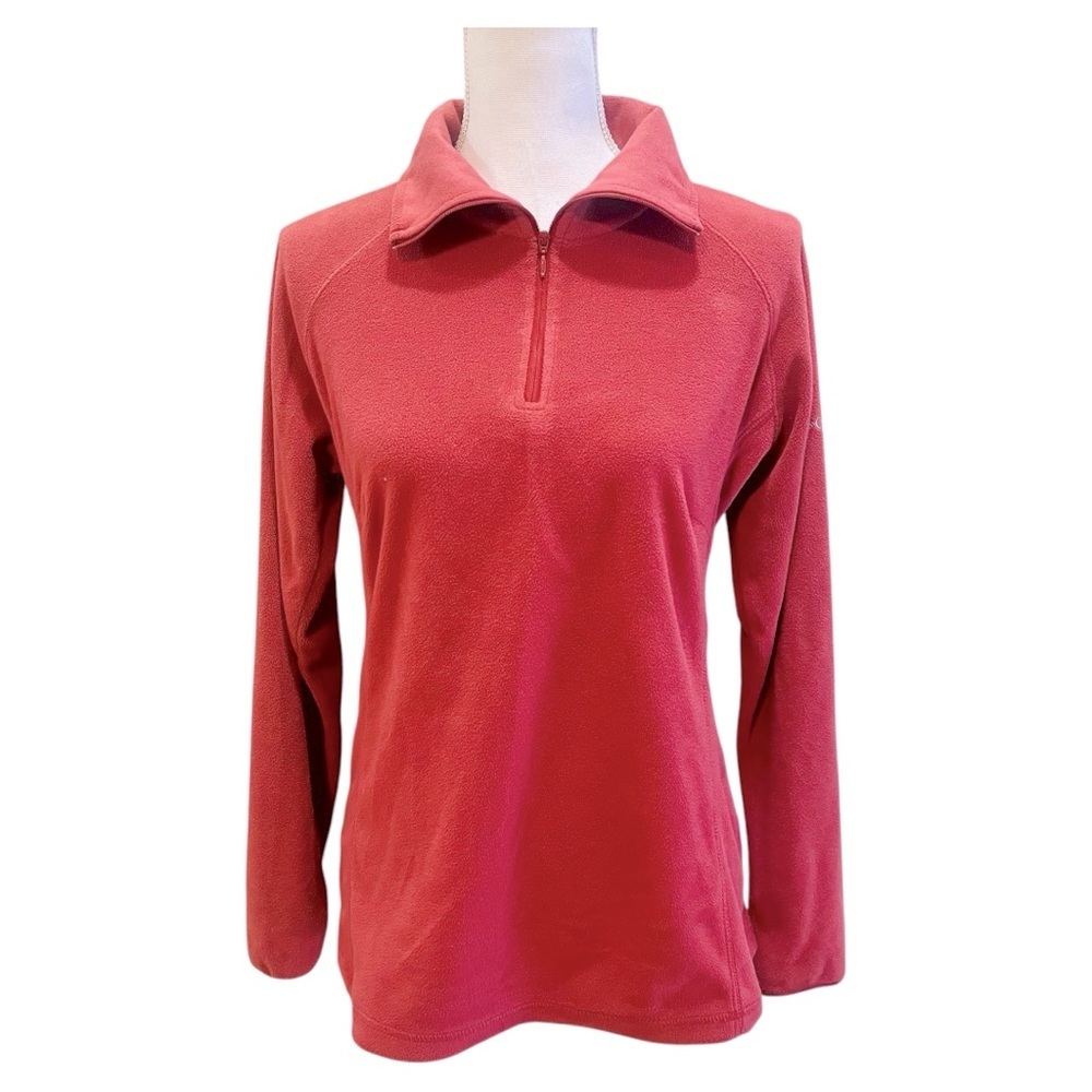 Columbia Muted Red Quarter-Zip Fleece Pullover Medium